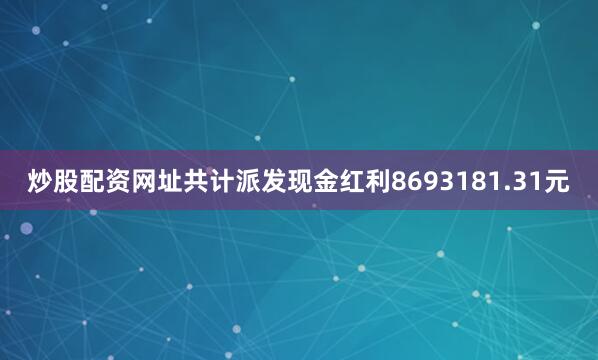 炒股配资网址共计派发现金红利8693181.31元
